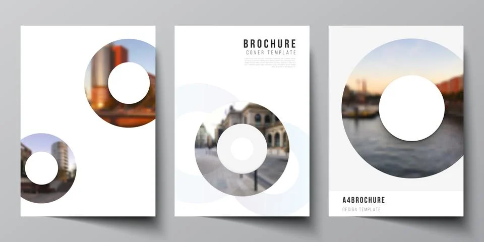 Vector layout of A4 cover mockups templates for brochure, flyer layout, booklet Stock Illustration