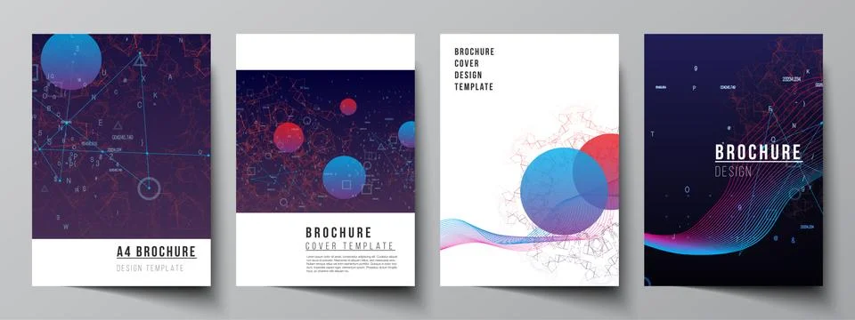 Vector layout of A4 cover mockups templates for brochure, flyer layout, booklet Illustrazione stock