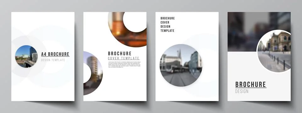 Vector layout of A4 cover mockups templates for brochure, flyer layout, booklet Stock Illustration