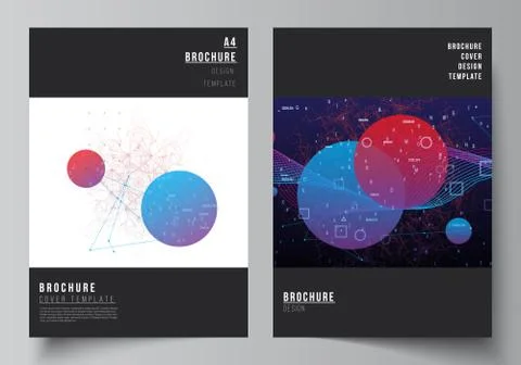 Vector layout of A4 cover mockups templates for brochure, flyer layout, booklet Illustrazione stock