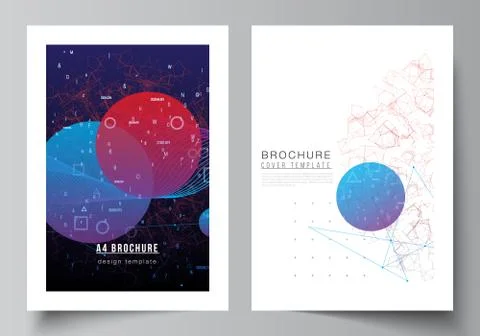 Vector layout of A4 cover mockups templates for brochure, flyer layout, booklet Illustrazione stock