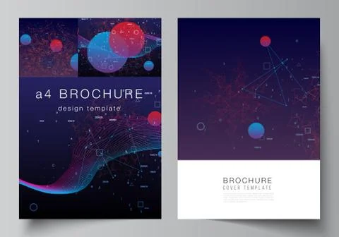 Vector layout of A4 cover mockups templates for brochure, flyer layout, booklet Illustrazione stock