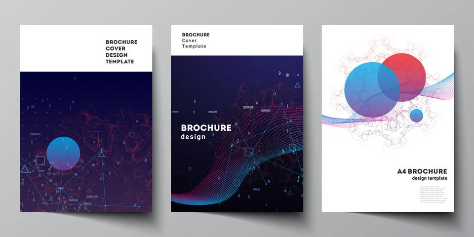 Vector layout of A4 cover mockups templates for brochure, flyer layout, booklet Illustrazione stock