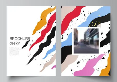 Vector layout of A4 cover mockups design templates for brochure, flyer layout Stock Illustration