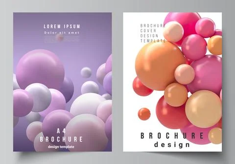 Vector layout of A4 cover mockups templates for brochure, flyer layout, booklet Stock Illustration