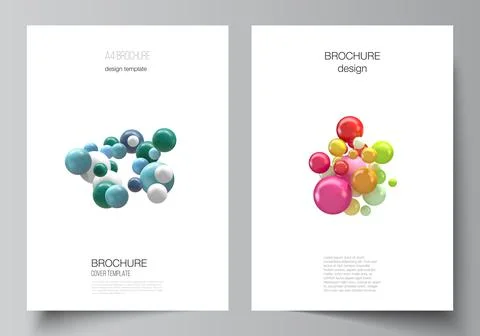 Vector layout of A4 cover mockups templates for brochure, flyer layout, booklet Stock Illustration