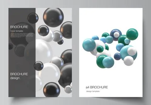 Vector layout of A4 cover mockups templates for brochure, flyer layout, booklet Stock Illustration