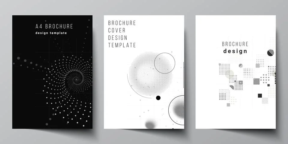 Vector layout of A4 cover mockups templates for brochure, flyer layout, booklet Stock Illustration