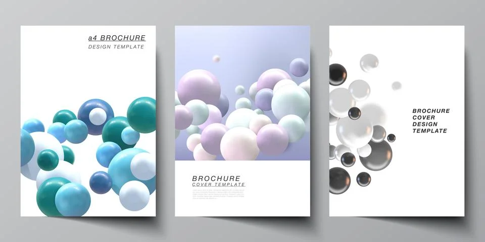 Vector layout of A4 cover mockups templates for brochure, flyer layout, booklet Stock Illustration