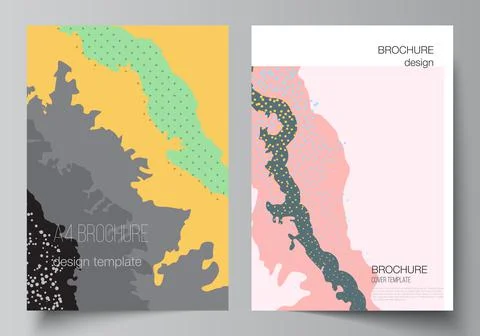 Vector layout of A4 cover mockups design templates for brochure, flyer layout Stock Illustration