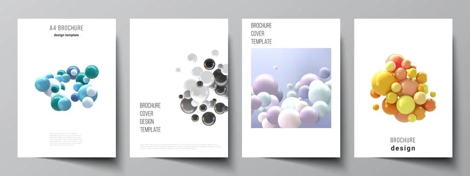 Vector layout of A4 cover mockups templates for brochure, flyer layout, booklet Stock Illustration