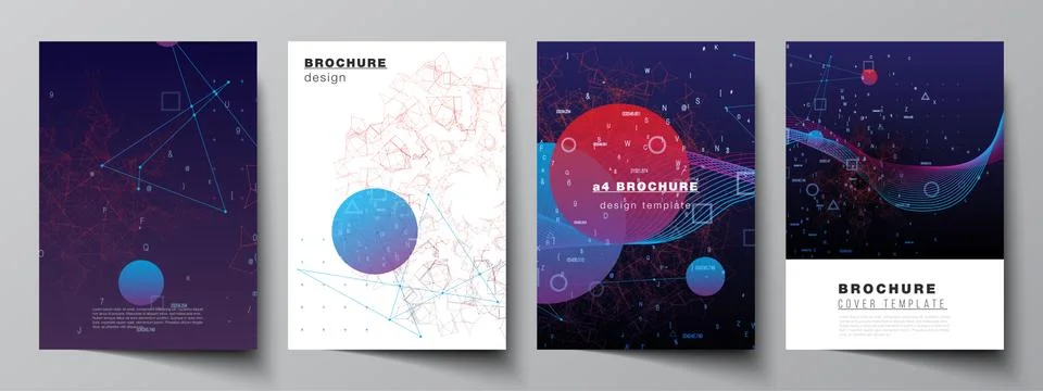 Vector layout of A4 cover mockups templates for brochure, flyer layout, booklet Illustrazione stock