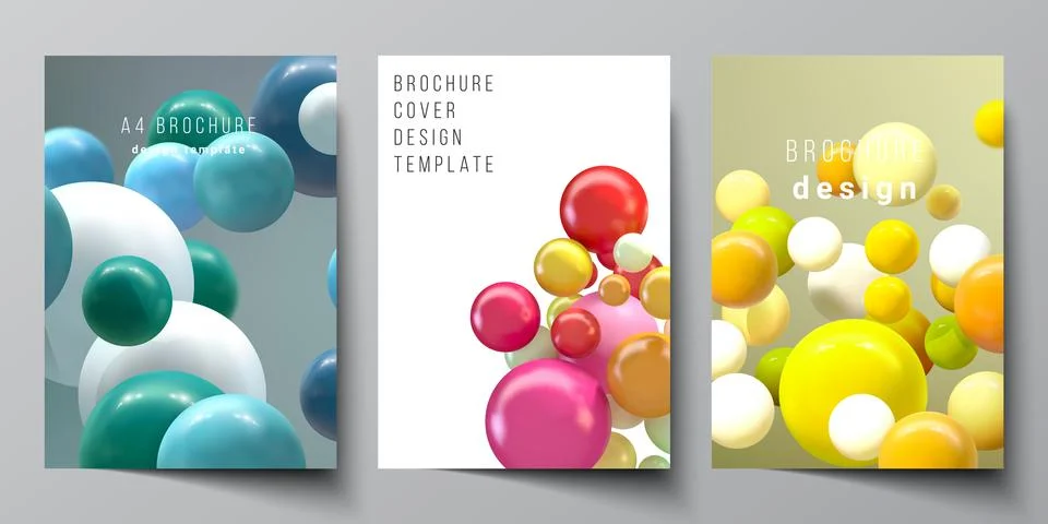 Vector layout of A4 cover mockups templates for brochure, flyer layout, booklet Stock Illustration