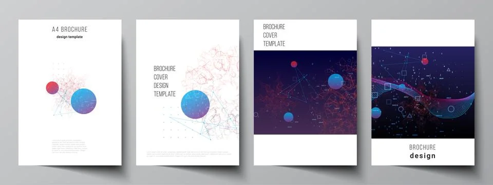 Vector layout of A4 cover mockups templates for brochure, flyer layout, booklet 스톡 일러스트