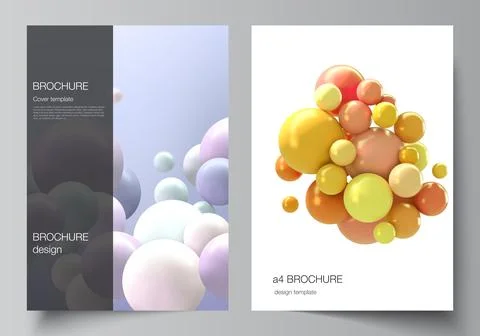 Vector layout of A4 cover mockups templates for brochure, flyer layout, booklet Stock Illustration
