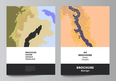 Vector layout of A4 cover mockups design templates for brochure, flyer layout Stock Illustration