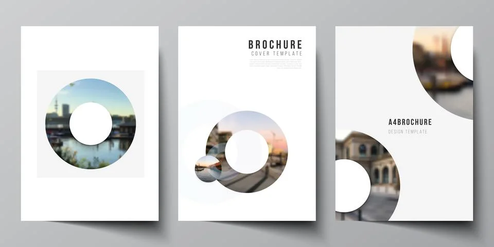 Vector layout of A4 cover mockups templates for brochure, flyer layout, booklet Stock Illustration