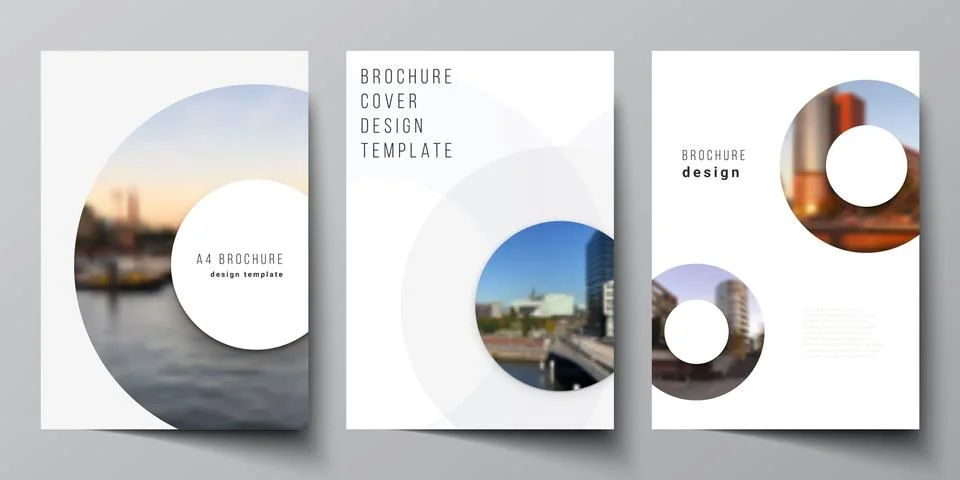 Vector layout of A4 cover mockups templates for brochure, flyer layout, booklet Stock Illustration