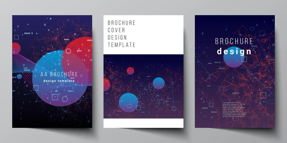 Vector layout of A4 cover mockups templates for brochure, flyer layout, booklet Illustrazione stock