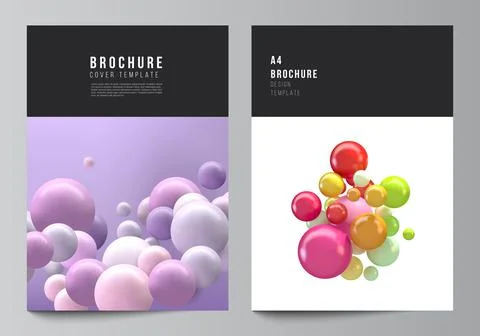 Vector layout of A4 cover mockups templates for brochure, flyer layout, booklet Stock Illustration