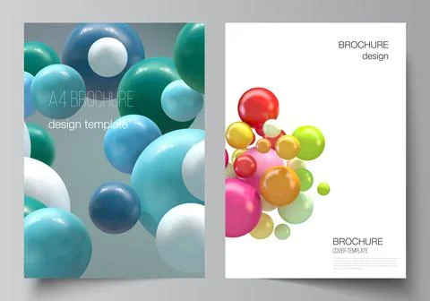 Vector layout of A4 cover mockups templates for brochure, flyer layout, booklet Stock Illustration