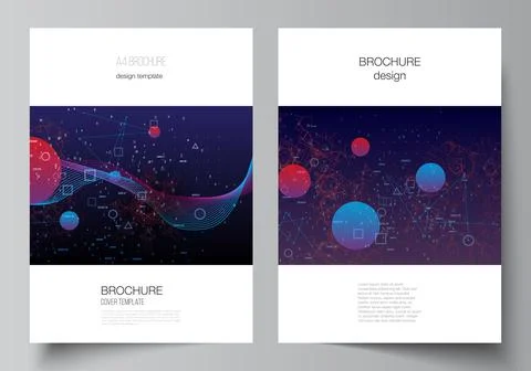 Vector layout of A4 cover mockups templates for brochure, flyer layout, booklet Illustrazione stock