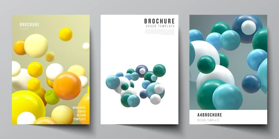 Vector layout of A4 cover mockups templates for brochure, flyer layout, booklet Stock Illustration