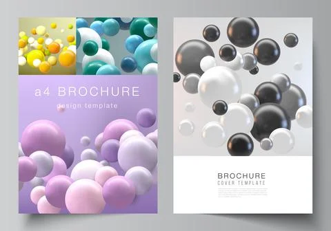 Vector layout of A4 cover mockups templates for brochure, flyer layout, booklet Stock Illustration
