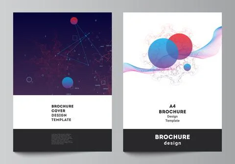 Vector layout of A4 cover mockups templates for brochure, flyer layout, booklet Illustrazione stock