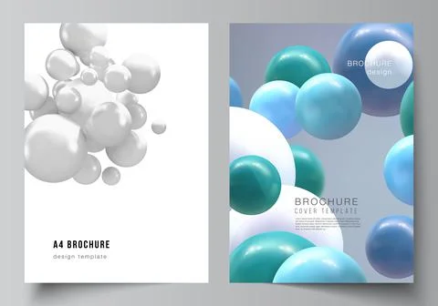 Vector layout of A4 cover mockups templates for brochure, flyer layout, booklet Stock Illustration