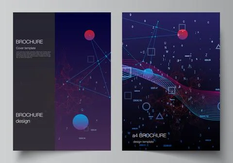 Vector layout of A4 cover mockups templates for brochure, flyer layout, booklet Illustrazione stock