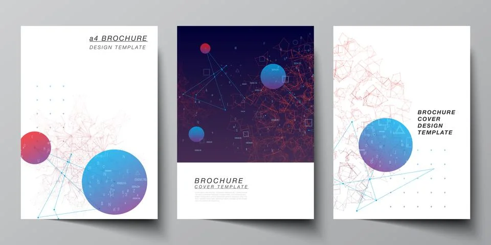 Vector layout of A4 cover mockups templates for brochure, flyer layout, booklet Illustrazione stock