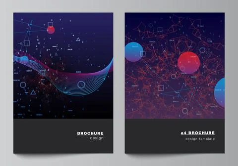 Vector layout of A4 cover mockups templates for brochure, flyer layout, booklet Illustrazione stock