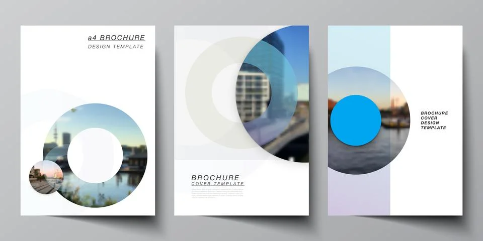 Vector layout of A4 cover mockups templates for brochure, flyer layout, booklet Stock Illustration