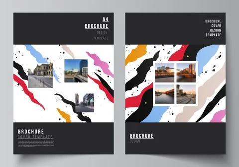 Vector layout of A4 cover mockups design templates for brochure, flyer layout Stock Illustration