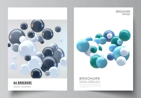 Vector layout of A4 cover mockups templates for brochure, flyer layout, booklet Stock Illustration