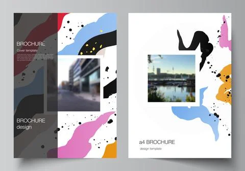 Vector layout of A4 cover mockups design templates for brochure, flyer layout Stock Illustration