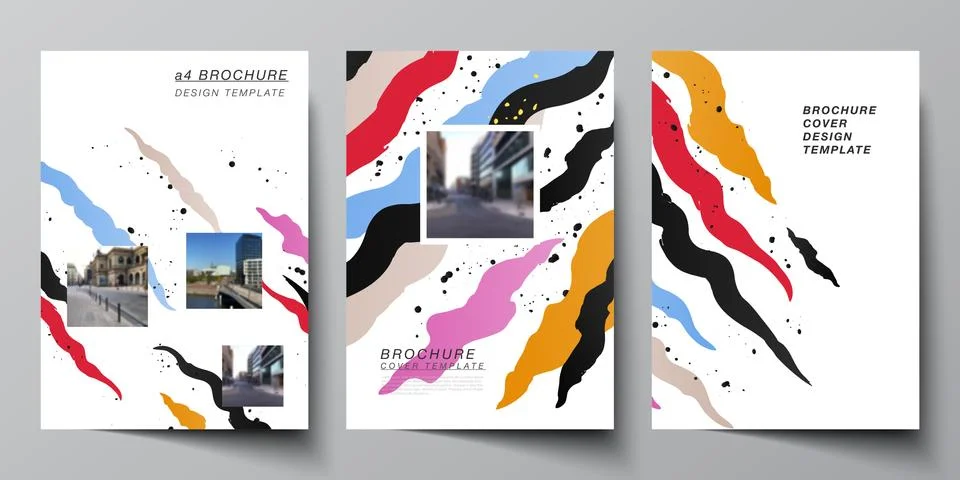 Vector layout of A4 cover mockups design templates for brochure, flyer layout Stock Illustration