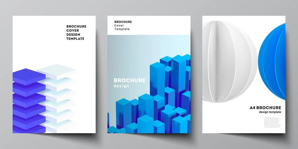 Vector layout of A4 cover mockups templates for brochure, flyer layout, booklet Stock Illustration