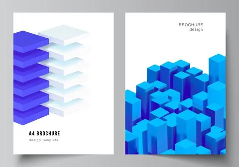 Vector layout of A4 cover mockups templates for brochure, flyer layout, booklet Stock Illustration