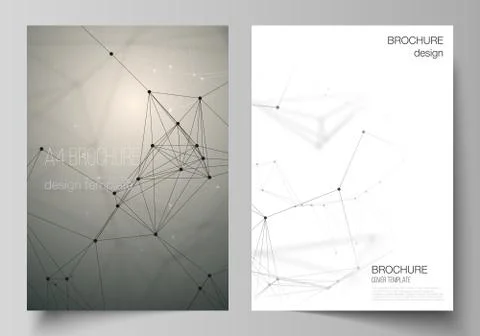 The vector layout of A4 format cover mockups design templates for brochure Illustrazione stock