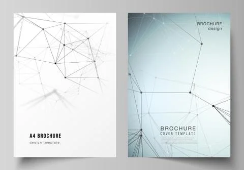 The vector layout of A4 format cover mockups design templates for brochure Stock Illustration