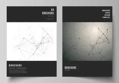 The vector layout of A4 format cover mockups design templates for brochure Stock Illustration