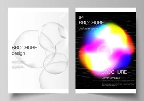 Vector layout of A4 format cover mockups design templates for brochure, magazine Stock Illustration