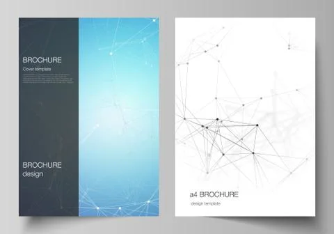 The vector layout of A4 format cover mockups design templates for brochure Illustrazione stock