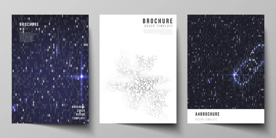 Vector layout of A4 format cover mockups design templates for brochure, magazine 스톡 일러스트