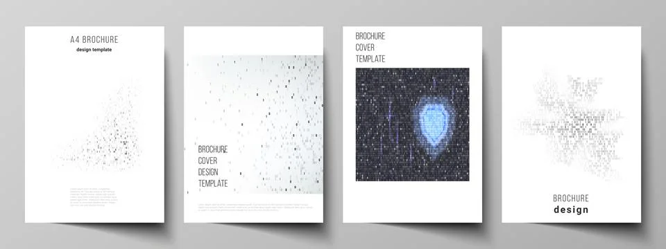 Vector layout of A4 format cover mockups design templates for brochure, magazine Stock Illustration