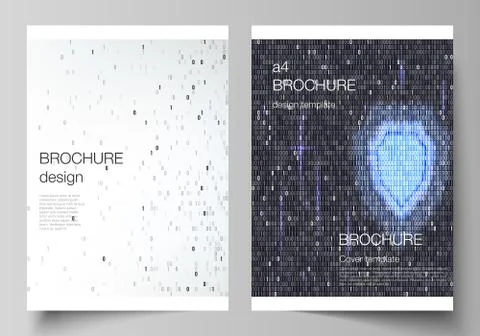 Vector layout of A4 format cover mockups design templates for brochure, magazine 스톡 일러스트