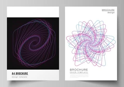 Vector layout of A4 format cover mockups design templates for brochure, flyer Illustrazione stock