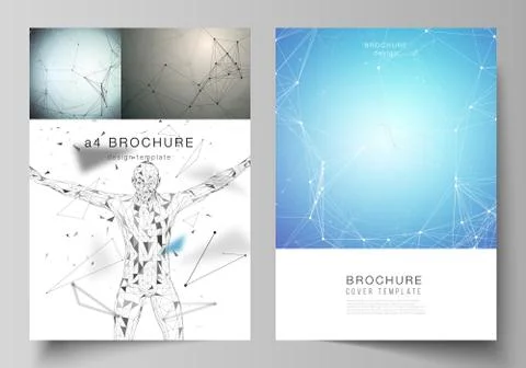 The vector layout of A4 format cover mockups design templates for brochure, f Stockillustratie